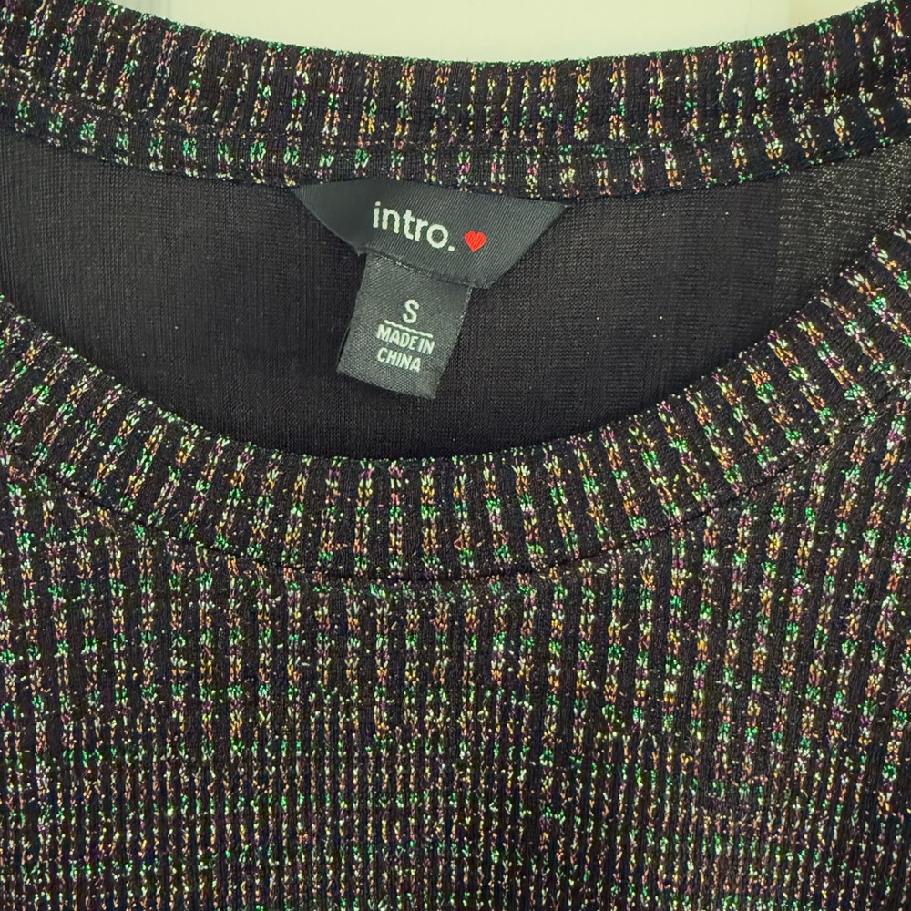 Festive Intro Lurex knit Multicolor Metallic crewneck top - Picture 4 of 7